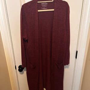 Torrid Plush Burgundy Cardigan